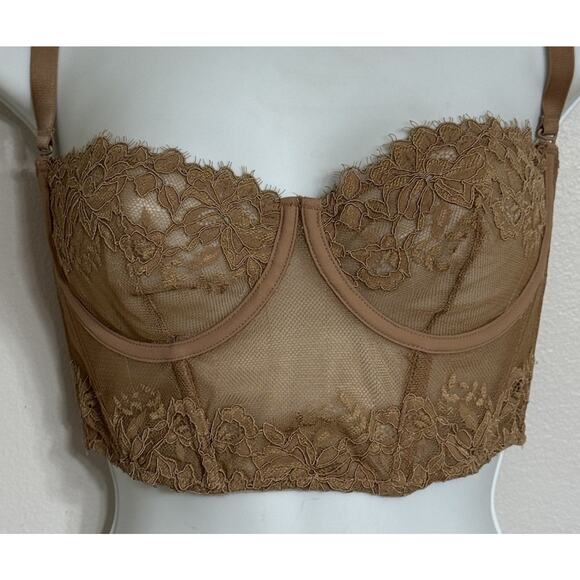 Skims Corset Bra Small Underwire Hook Eye Closure Stretch Bralette Bustier - Picture 3 of 7